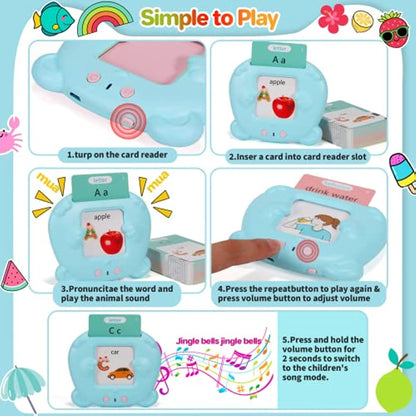 Learning Machine for Kid Talking Flash Cards Kindergarten Kids Language Electronic Audio Book Learn English Words Toys