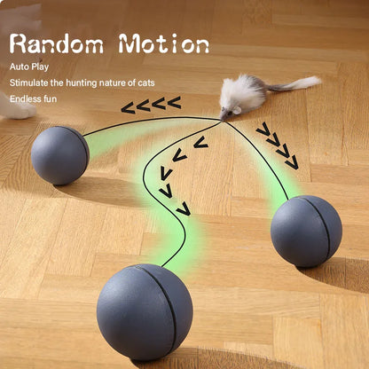 Kimpets Cat Toys Mouse Teaser Ball Fun Moving Toy For Pet Cat Dog Electric Teaser Ball Automatic Intelligent Rolling Ball