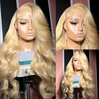 36 inch 613 Honey Blonde body wave 13x6 13X4 Lace Front Human Hair Wigs For Women Brazilian 4x4 HD Transparent Lace Frontal Wig