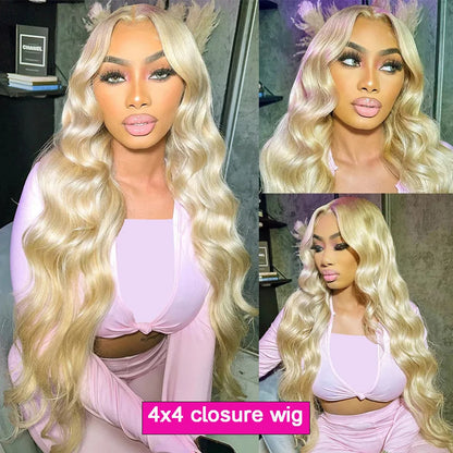 36 inch 613 Honey Blonde body wave 13x6 13X4 Lace Front Human Hair Wigs For Women Brazilian 4x4 HD Transparent Lace Frontal Wig